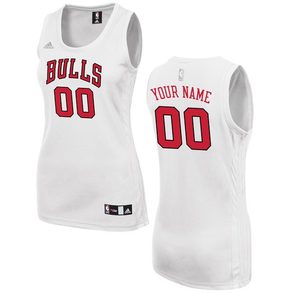 Women Chicago Bulls Adidas White Custom Fashion NBA Jersey->customized nba jersey->Custom Jersey